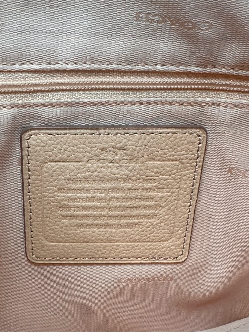 Coach Phoebe Horse & Carriage Debossed Leather Shoulder Bag in Peach 2014 - Picture 11 of 12